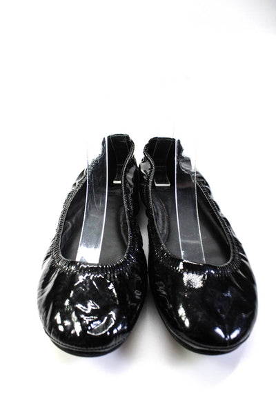 Tory Burch Womens Round Toe Patent Leather Ballet Flats Black Size 7