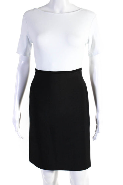 Roland Mouret Womens Black Zip Back Knee Length Pencil Skirt Size 10