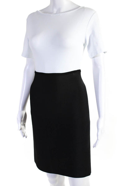 Roland Mouret Womens Black Zip Back Knee Length Pencil Skirt Size 10