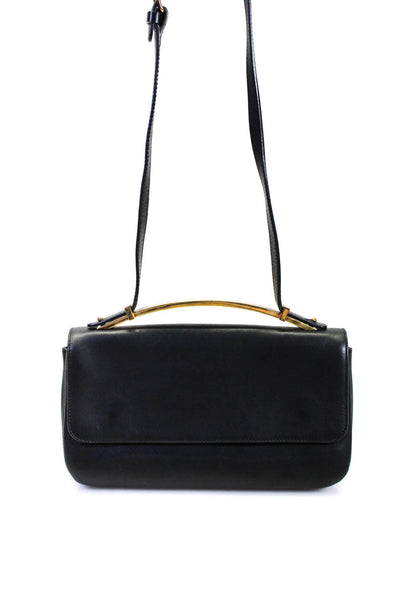 Marni Womens Black Flap Top Handle Shoulder Bag Handbag