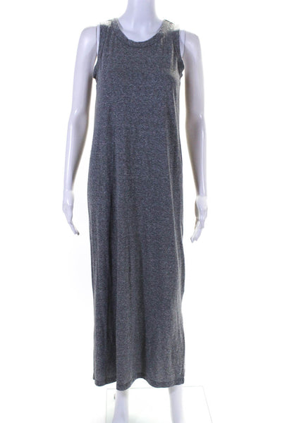 Current/Elliott Womens Sleeveless Scoop Neck Side Slit Midi Dress Gray Size 1