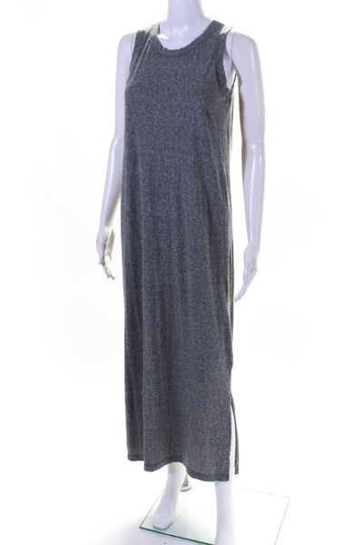 Current/Elliott Womens Sleeveless Scoop Neck Side Slit Midi Dress Gray Size 1