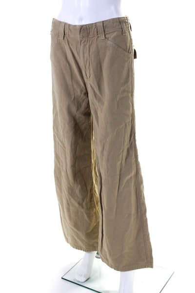Citizens of Humanity Womens Zipper Fly High Rise Wide Pants Brown Cotton Size 25