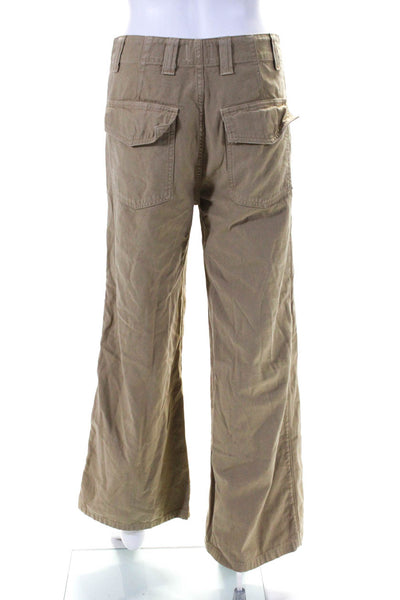 Citizens of Humanity Womens Zipper Fly High Rise Wide Pants Brown Cotton Size 25