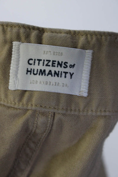 Citizens of Humanity Womens Zipper Fly High Rise Wide Pants Brown Cotton Size 25