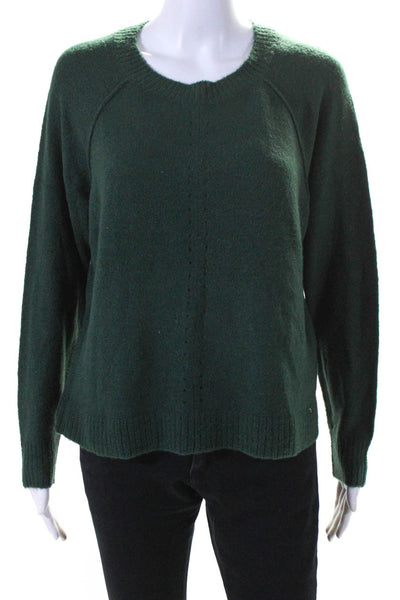 Central Park West Womens Pullover Oversized Round Neck Sweater Green Size Medium