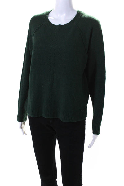 Central Park West Womens Pullover Oversized Round Neck Sweater Green Size Medium