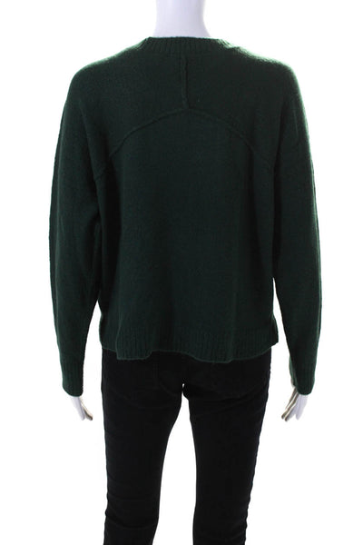 Central Park West Womens Pullover Oversized Round Neck Sweater Green Size Medium