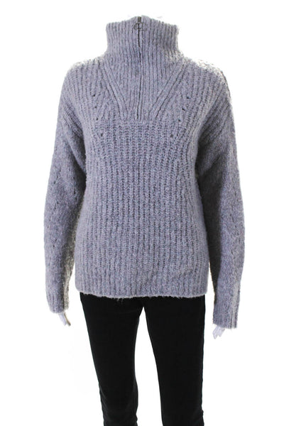 Line Womens Pullover Oversized Mock Neck Knit Sweater Gray Size Extra Small