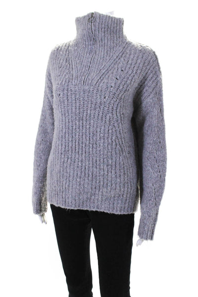 Line Womens Pullover Oversized Mock Neck Knit Sweater Gray Size Extra Small