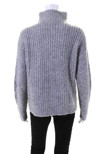 Line Womens Pullover Oversized Mock Neck Knit Sweater Gray Size Extra Small