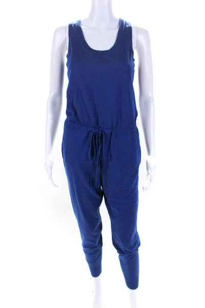 Stella McCartney Womens Sleeveless Scoop Neck Knit Jumpsuit Blue Wool Size IT 38