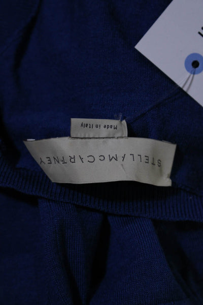 Stella McCartney Womens Sleeveless Scoop Neck Knit Jumpsuit Blue Wool Size IT 38