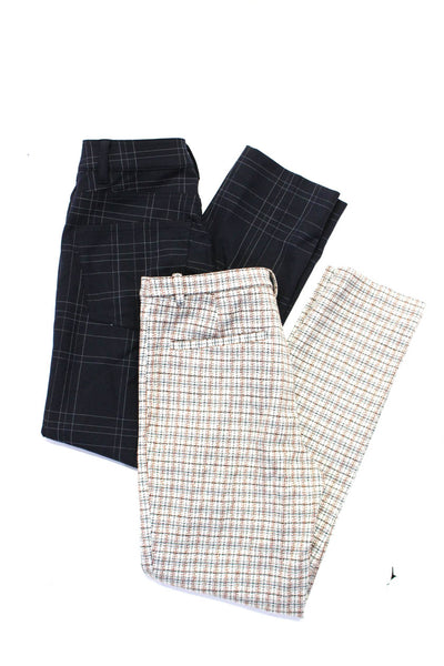 Theory Womens Plaid Slim Leg Dress Pants Multi Colored Size 0 00 Lot 2