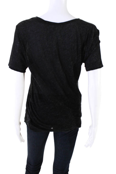 Helmut Lang Womens Scoop Neck Short Sleeve Pullover T-Shirt Top Black Size S