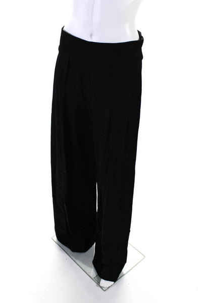 Artelier Nicole Miller Womens Zip Up High-Rise Wide Leg Pants Black Size 8