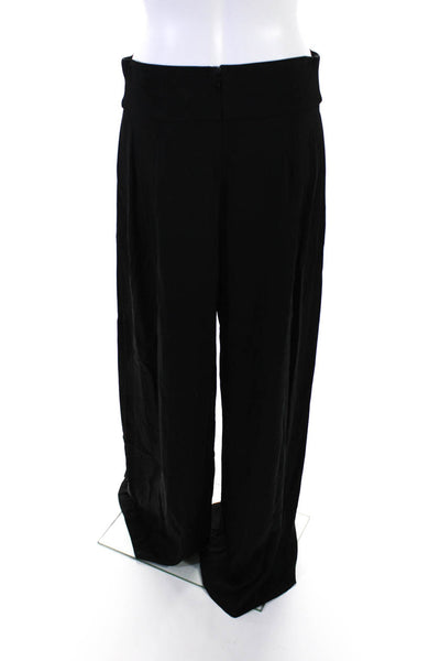 Artelier Nicole Miller Womens Zip Up High-Rise Wide Leg Pants Black Size 8