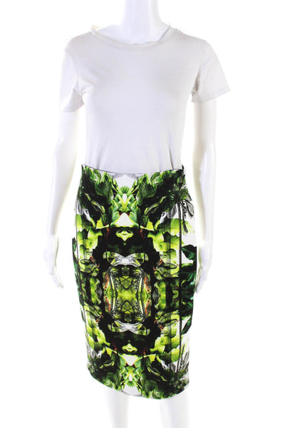 Artelier Nicole Miller Womens Unlined Abstract Print Pencil Skirt White Size 6