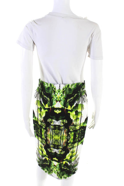 Artelier Nicole Miller Womens Unlined Abstract Print Pencil Skirt White Size 6