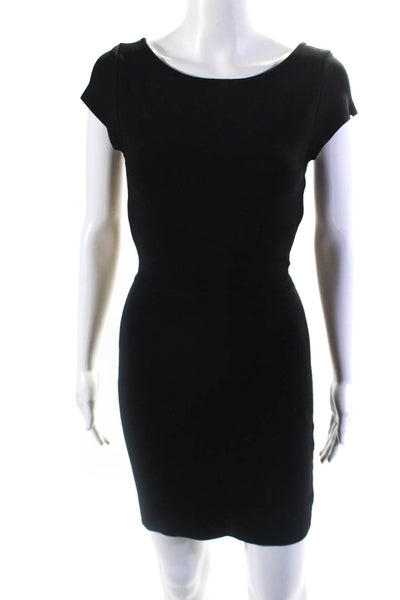 BCBG Max Azria Womens Knit Cap Sleeve Bandage Sheath Dress Black Size XS