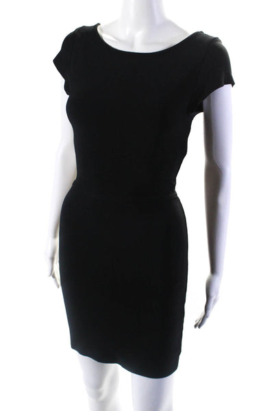 BCBG Max Azria Womens Knit Cap Sleeve Bandage Sheath Dress Black Size XS