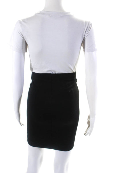 BCBG Max Azria Womens Elastic Waist Stretch Mini Pencil Skirt Black Size XXS