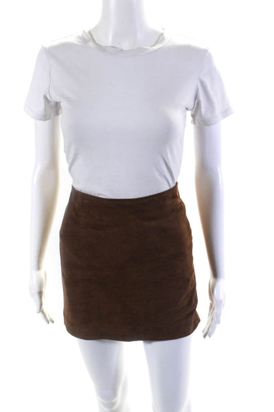 BCBG Max Azria Womens Ginger Suede Mini Pencil Skirt Brown Size Extra Small