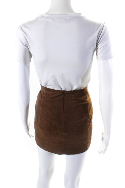 BCBG Max Azria Womens Ginger Suede Mini Pencil Skirt Brown Size Extra Small