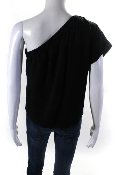 Philanthropy Womens Short Dolman Sleeve One Shoulder Top Blouse Black Size Small