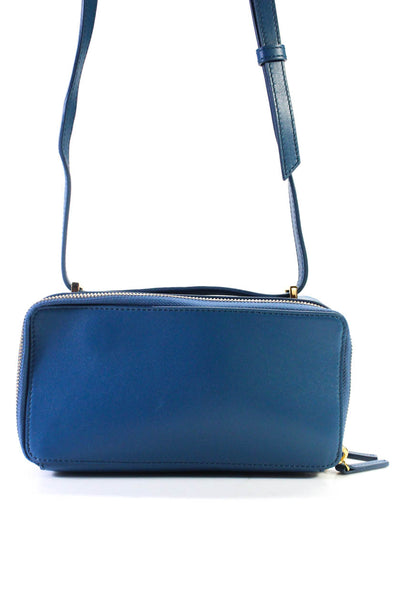 Want Les Essentiels Womens Small Leather Box Crossbody Handbag Blue