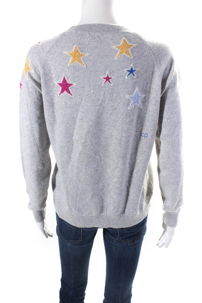 Chinti and Parker Womens Stars Print Crew Neck Sweater Gray Size Small