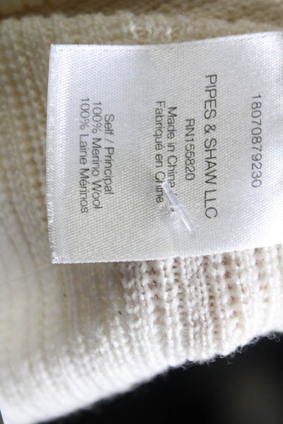 Veronica Beard Womens Button Detail Crew Neck Sweater White Wool Size Extra Smal