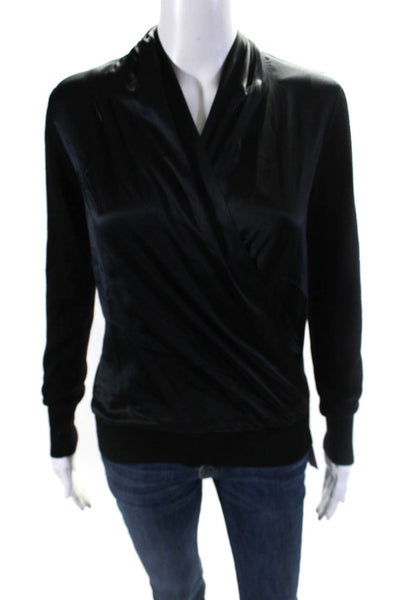 Veronica Beard Womens Long Sleeves V Neck Sweater Black Wool Size Extra Small