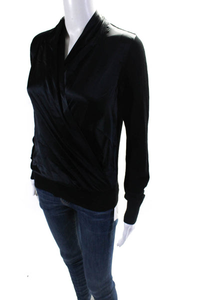 Veronica Beard Womens Long Sleeves V Neck Sweater Black Wool Size Extra Small