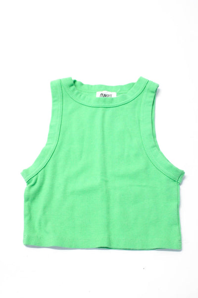 Princess Polly Womens Organic Cotton Cropped Tank Tops Green Size 2 Lot 3