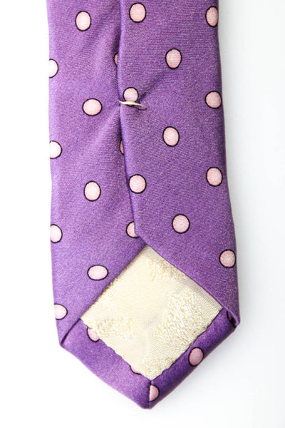 Versace Mens Silk Satin Novelty Circular Printed Classic Neck Tie Purple Size OS