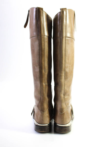 Golden Goose Womens Leather Knee High Riding Boots Beige Size 38 8