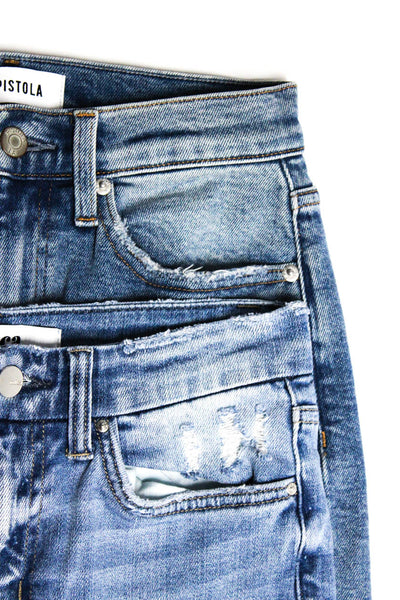 Pistola Mica Womens Light Washed Buttoned Bootcut Jeans Blue Size EUR25 Lot 2