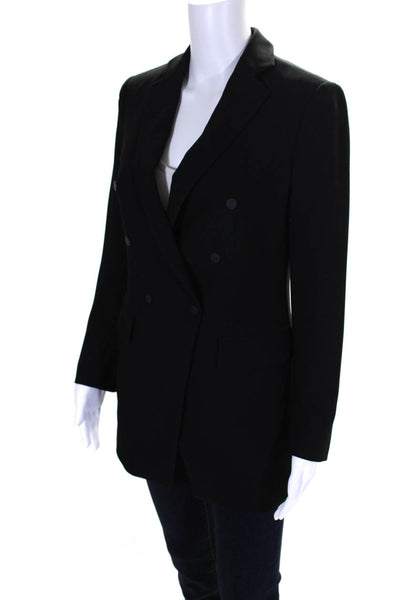 Emporio Armani Womens Black Double Breasted Long Sleeve Blazer Jacket Size 40