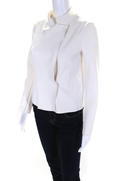 Emporio Armani Womens White Double Breasted Long Sleeve Jacket Size 36