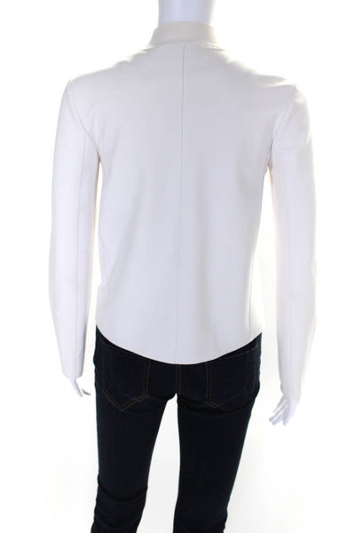 Emporio Armani Womens White Double Breasted Long Sleeve Jacket Size 36