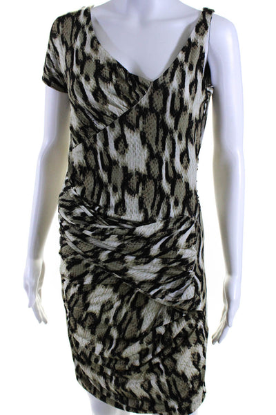 Just Cavalli Womens Snakeskin Print Draped Ruched Dress Multi Colored Size EUR 4