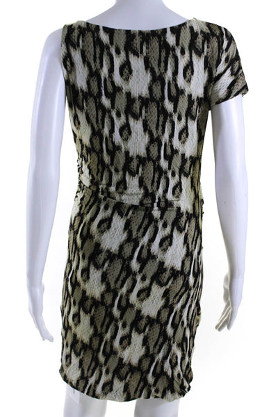 Just Cavalli Womens Snakeskin Print Draped Ruched Dress Multi Colored Size EUR 4