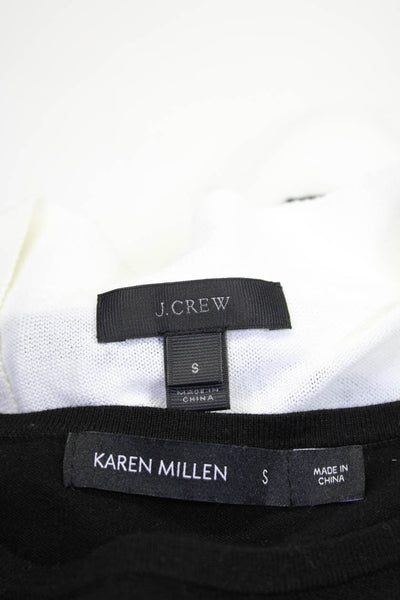 J Crew Karen Millen Womens White Cotton Striped Cardigan Sweater Top Size S lot2