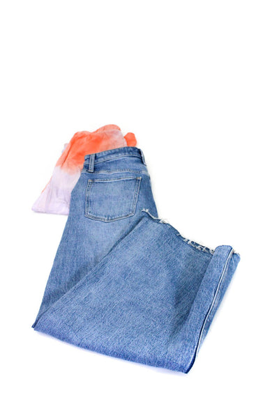 Joes Drew Womens Blue High Waisted Distress Midi Denim Skirt Size 25 XS Lot 2