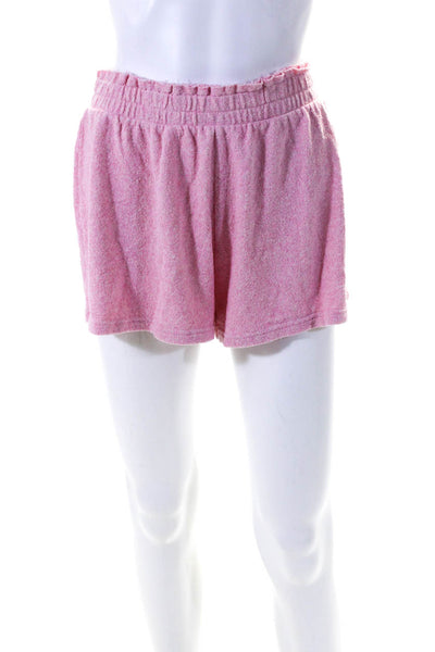 Love Shack Fancy Womens Pull On Shorts Pink Cotton Blend Size Medium