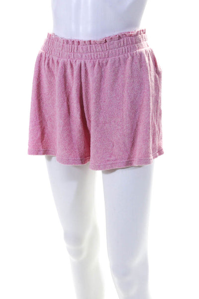 Love Shack Fancy Womens Pull On Shorts Pink Cotton Blend Size Medium