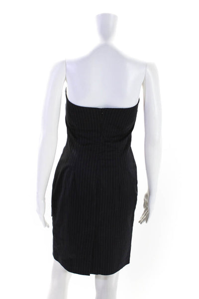 Chaiken Womens Cotton Strapless Pinstripe Bodycon Dress Black Size 4