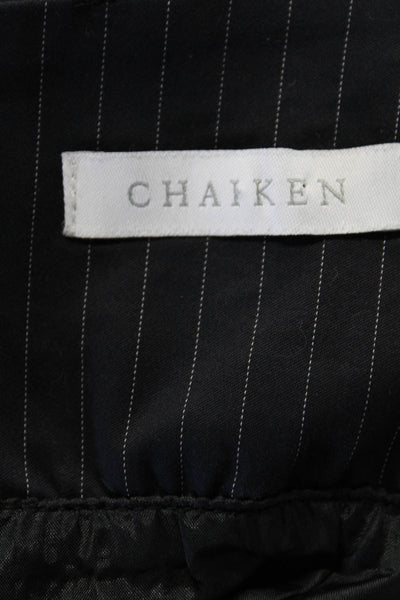 Chaiken Womens Cotton Strapless Pinstripe Bodycon Dress Black Size 4