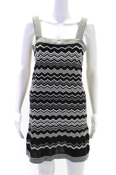 Missoni For Target Womens Square Neck Striped Knit Mini Dress Black White Size M